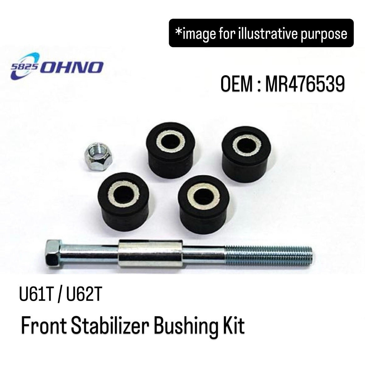 U61T/U62T Front Stabilizer Bushing Kit (OHNO) for Mitsubishi Minicab (OEM:MR476539)