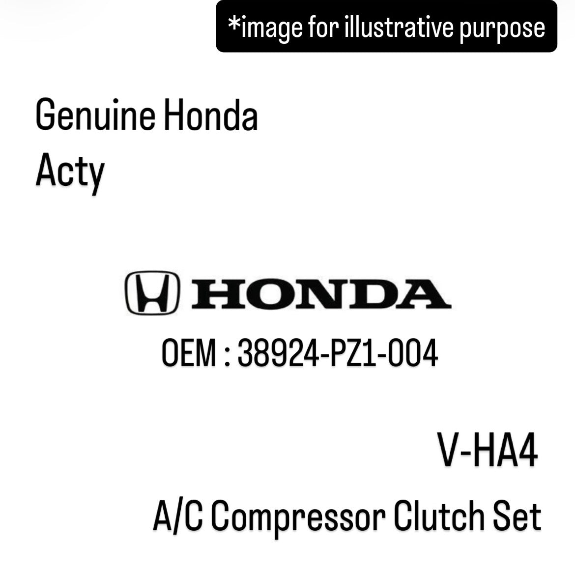 Genuine Honda V-HA4 A/C Compressor Clutch Set for Acty (OEM:38924-PZ1-004)