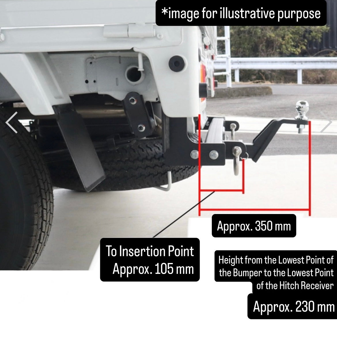 DA16T/DA63T/DA65T Suzuki Carry Super Carry Class A 500kg Trailer Hitch Tow Bar with Shackle & Ball Mount