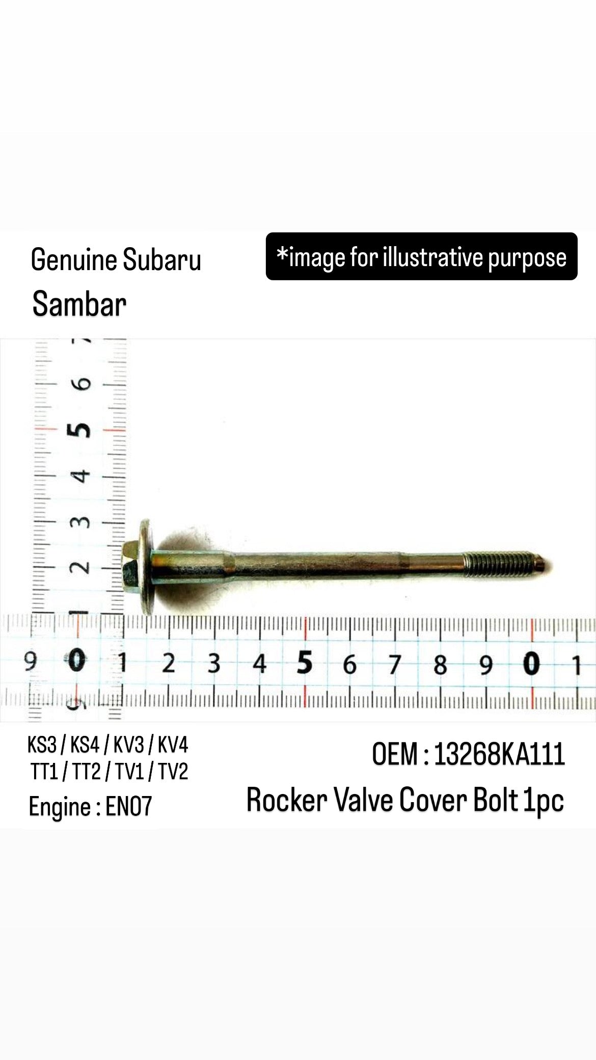 Genuine Subaru KS3/KS4/KV3/KV4/TT1/TT2/TV1/TV2 (Engine:EN07) Rocker Valve Cover Bolt for Sambar (OEM:13268KA111)
