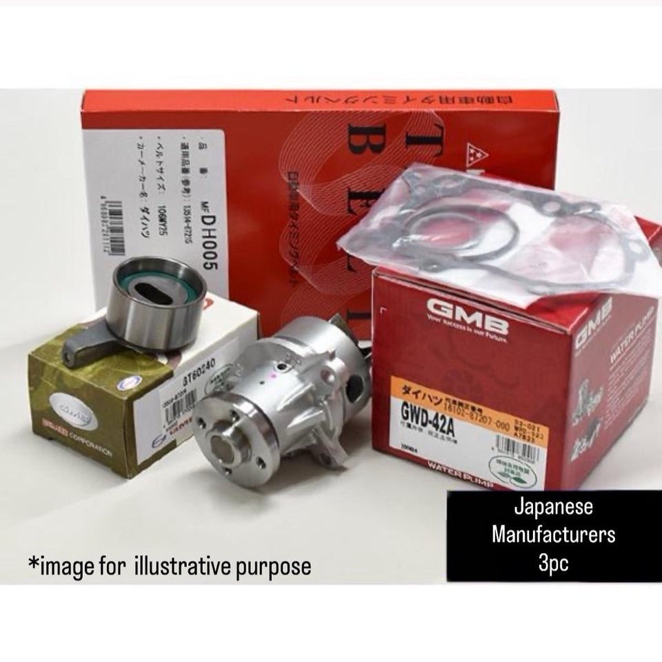 S200P/S200C/S210P/S210C (Engine:EFVE/DOHC/660cc) Timing Belt 3pc Set for Daihatsu Hijet Truck (Early Model)