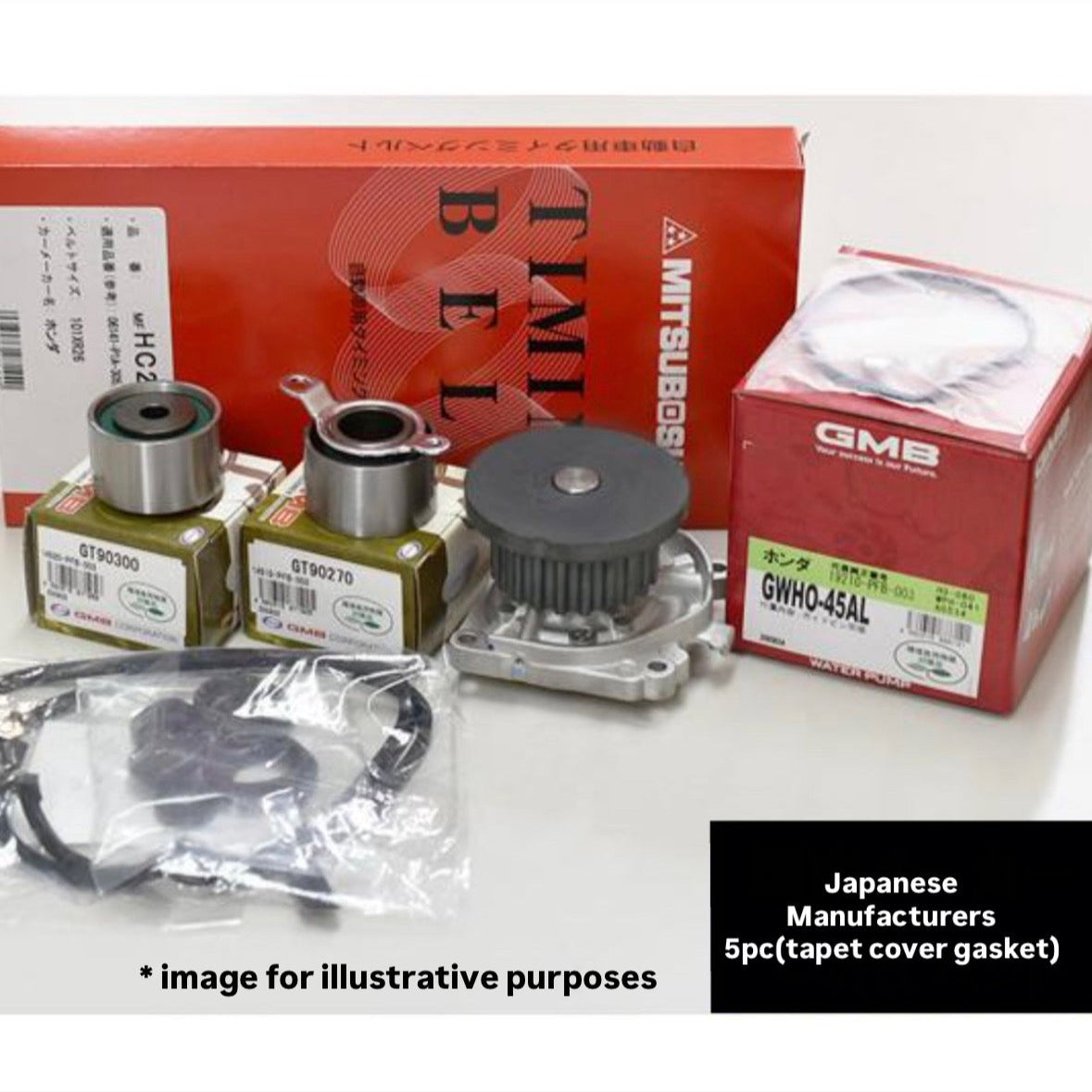 HH5/HH6/HA6/HA7 (Engine:E07Z) Timing Belt 5pc Kit (Tappet Cover Gasket) for Honda Acty