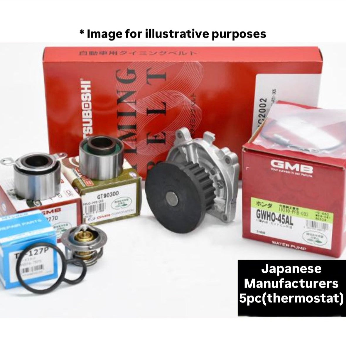 HA6/HA7 (Engine:E07Z) Timing Belt 5pc Kit (Thermostat) for Honda Acty (1999/05~2010/01)